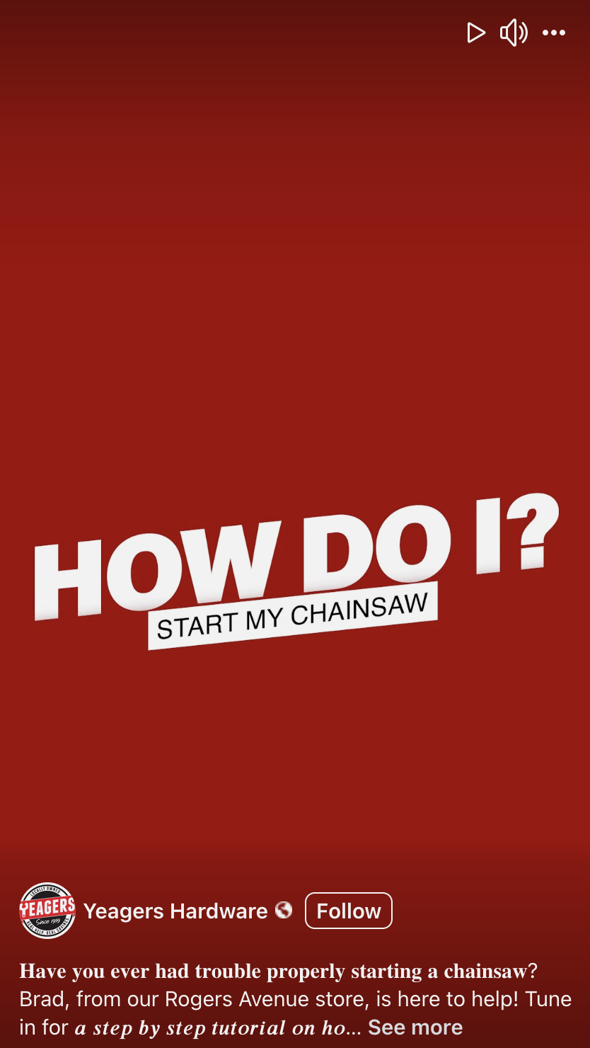 Yeagers Ace Hardware -How Do I Start A Chainsaw?