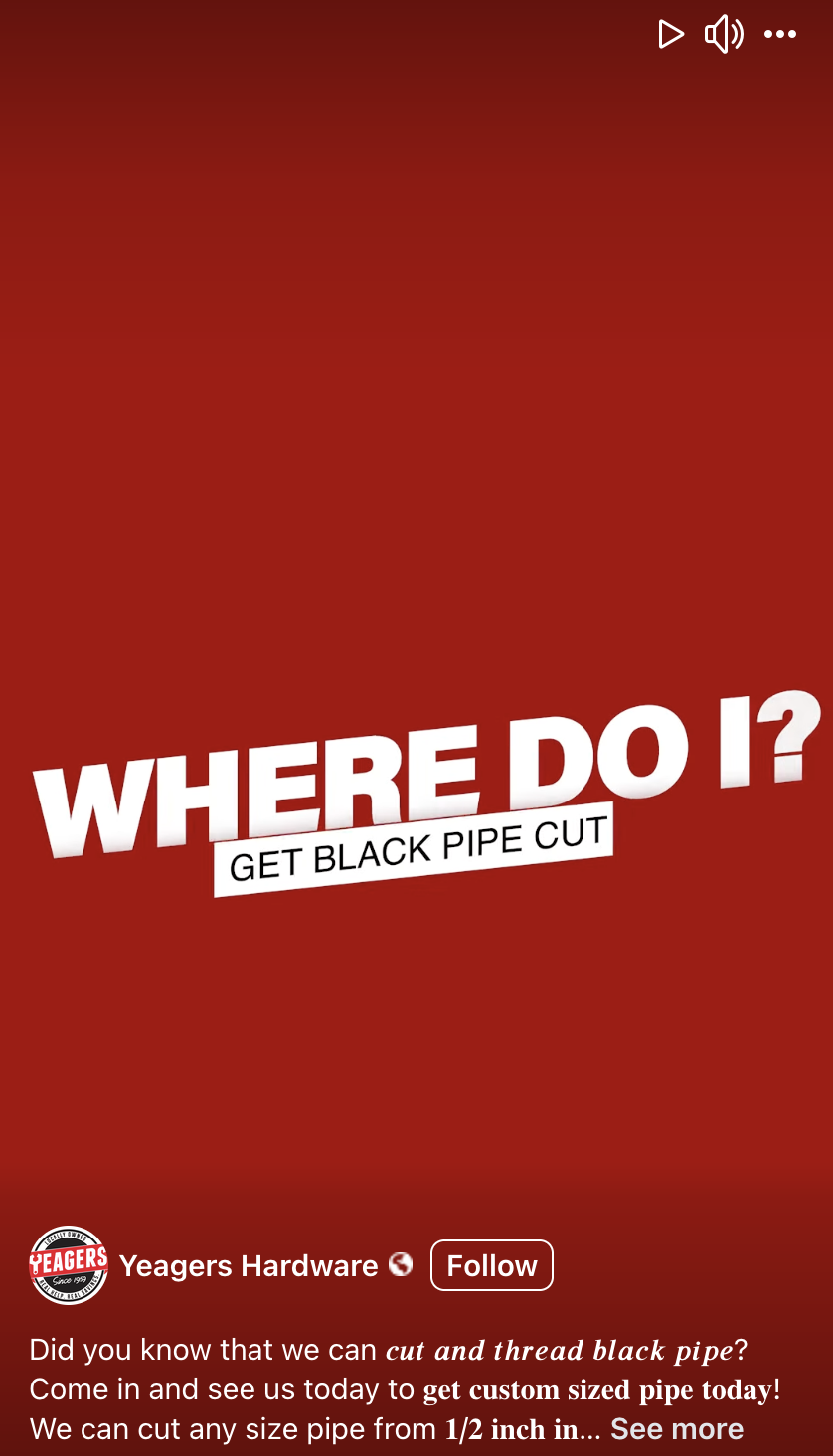 Yeagers Cuts Black Pipe